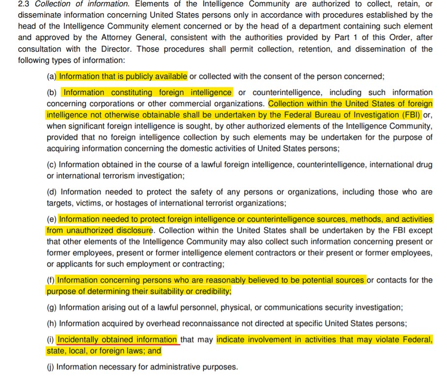 It allows for open source info (Nellie Ohr/Fusion GPS), info not otherwise available to the FBI (Steele), protection from disclosure (Steele) and incidentally obtained info that is EVIDENCE OF A CRIME (Flynn transcripts)