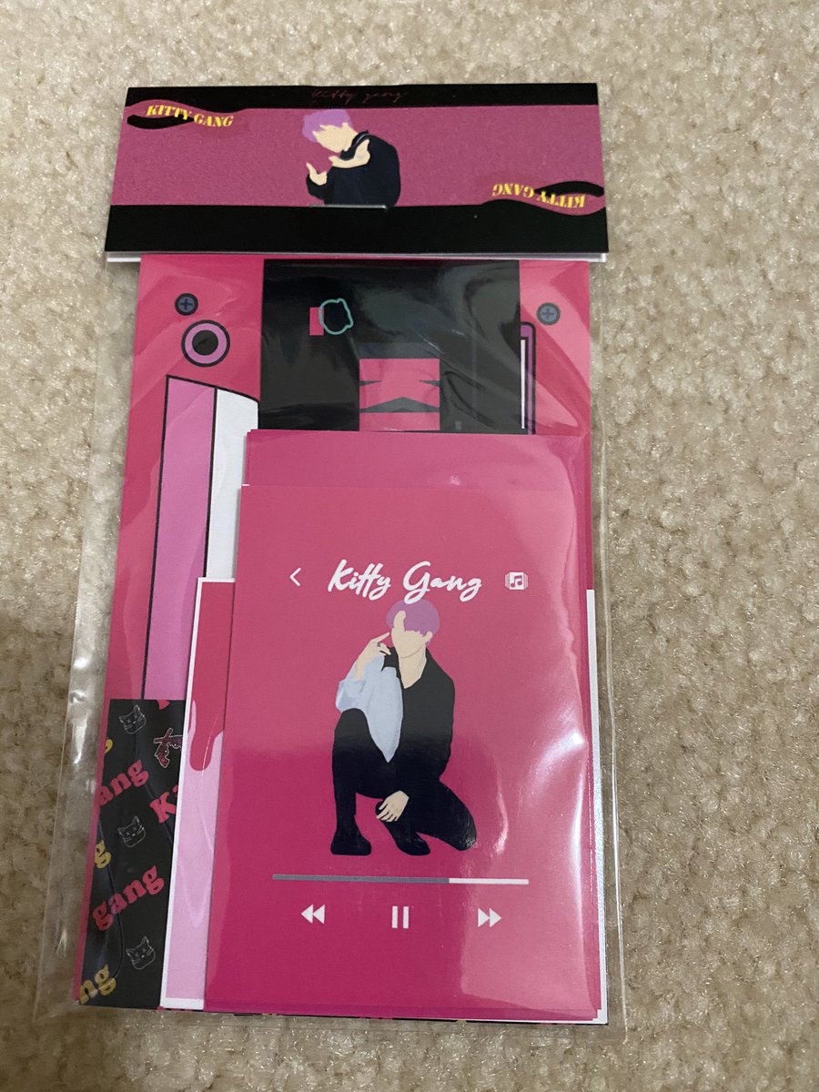 pink kitty sticker pack (x1) $2.00