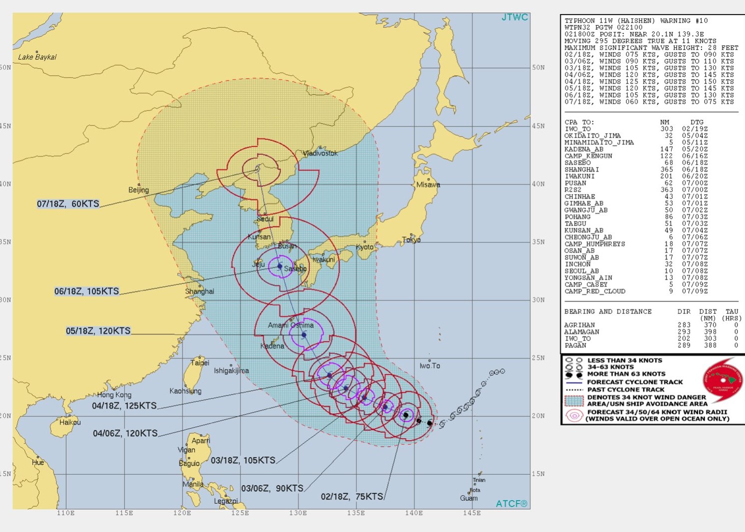 画像 台風10号ハイシェン進路予想 米軍 9 3 T Co Ngktp1pdmg まとめダネ
