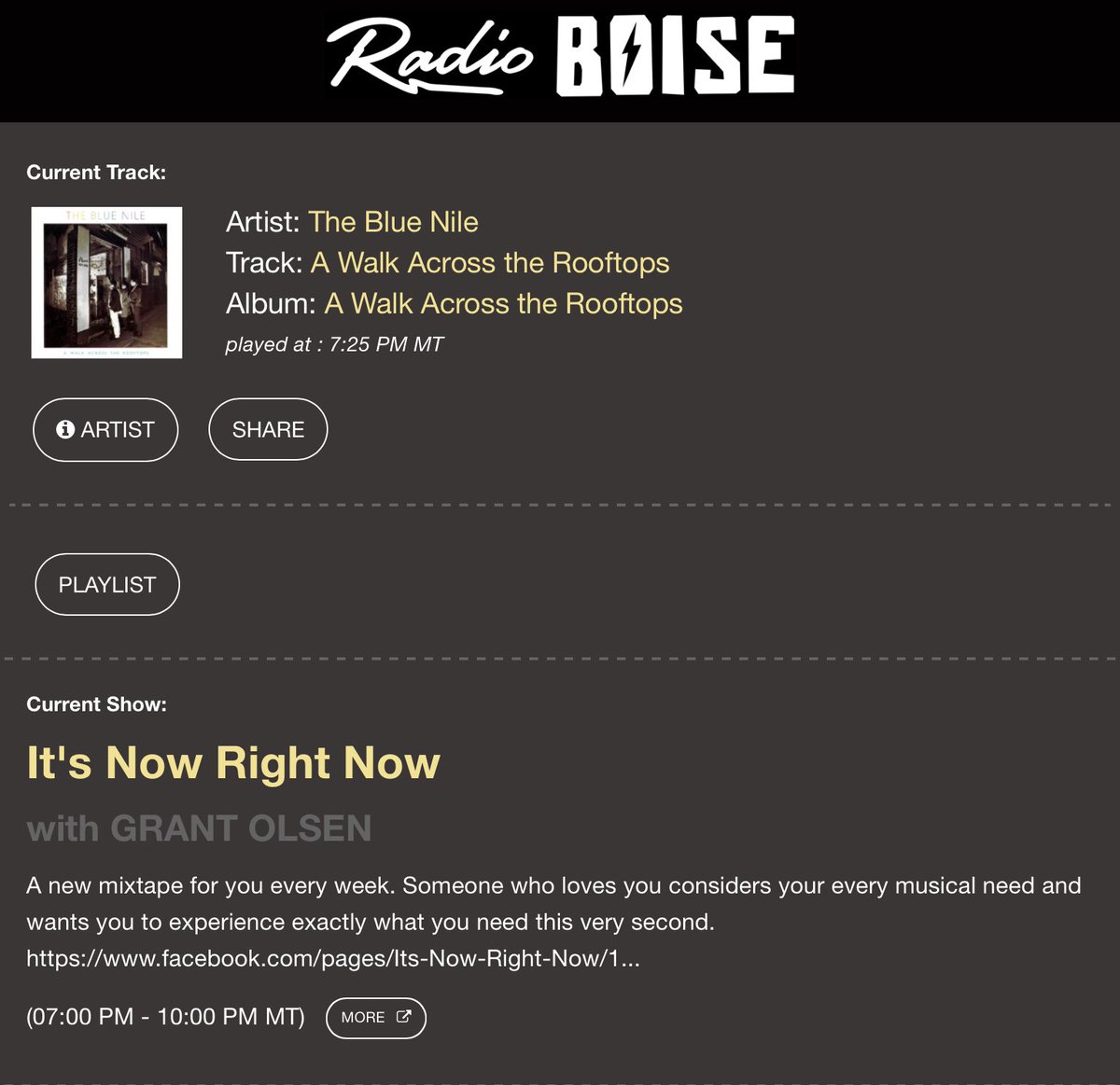 thepeoplesmikey's tweet photo. These last 4 tracks, I really don’t come across that much. But when I do, it’s a real treat. One of the reasons I can enjoy a show like #ItsNowRightNow w/ @mrgrantolsen, becuz he makes coming out of my comfort zone, enjoyable. Support @radioboise: https://t.co/OLzpEuKngh https://t.co/IIZlqi8HiV