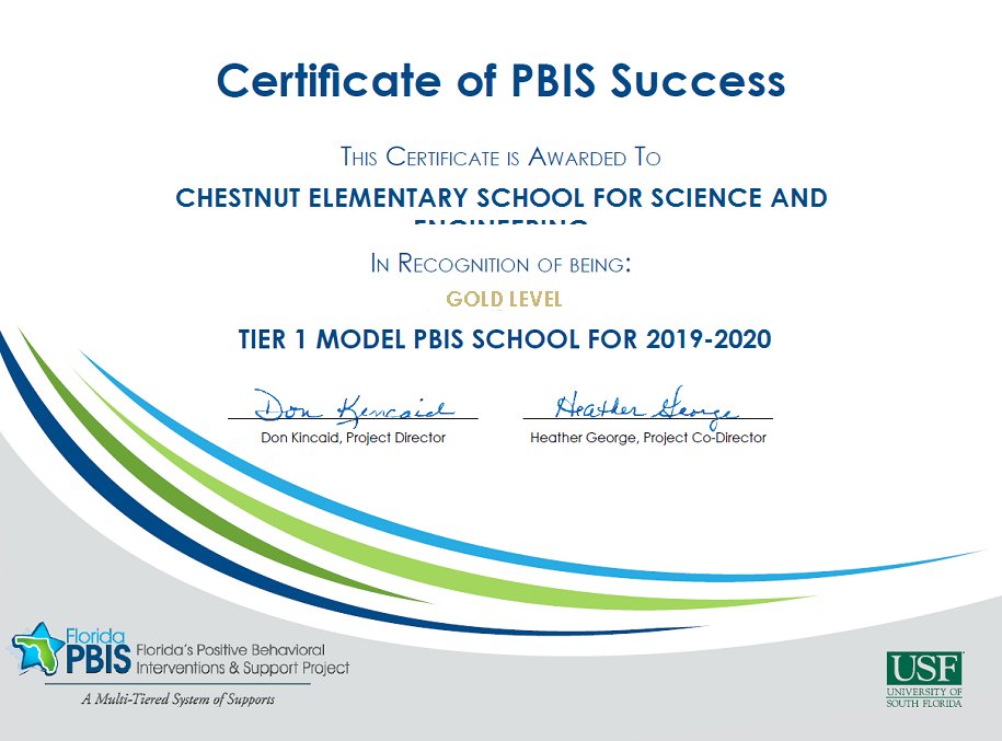Congrats Stallion Family!! We have been recognized by the FLPBIS Project as a 2019-2020 Gold PBIS 
Model School! As a PBIS Model School, we demonstrate a commitment to positive and 
equitable outcomes for all students.  #wegotSWAG