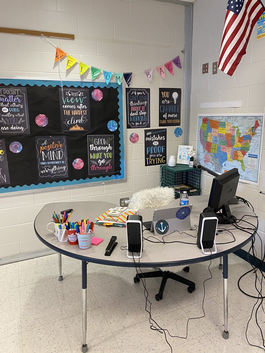My cozy teaching nook ready to welcome students tomorrow for the start of an epic school year. Good luck to everyone in my teacher tribe! #wegotthisagain #tois