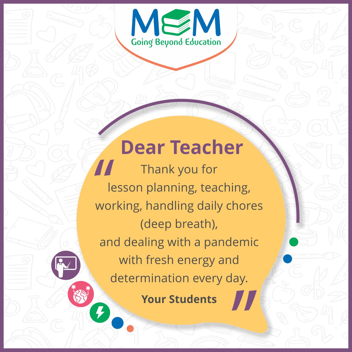 memplsocial's tweet photo. Thank You Teachers!

https://t.co/igWwK8Md7u
For any further information please call us at 74280 97971

#mem #mempl #Education
#Coronavirus #teacher #award #innovative #edtechuralor #Teachers #teachertwitter #TeacherLife https://t.co/r74rz4stG4