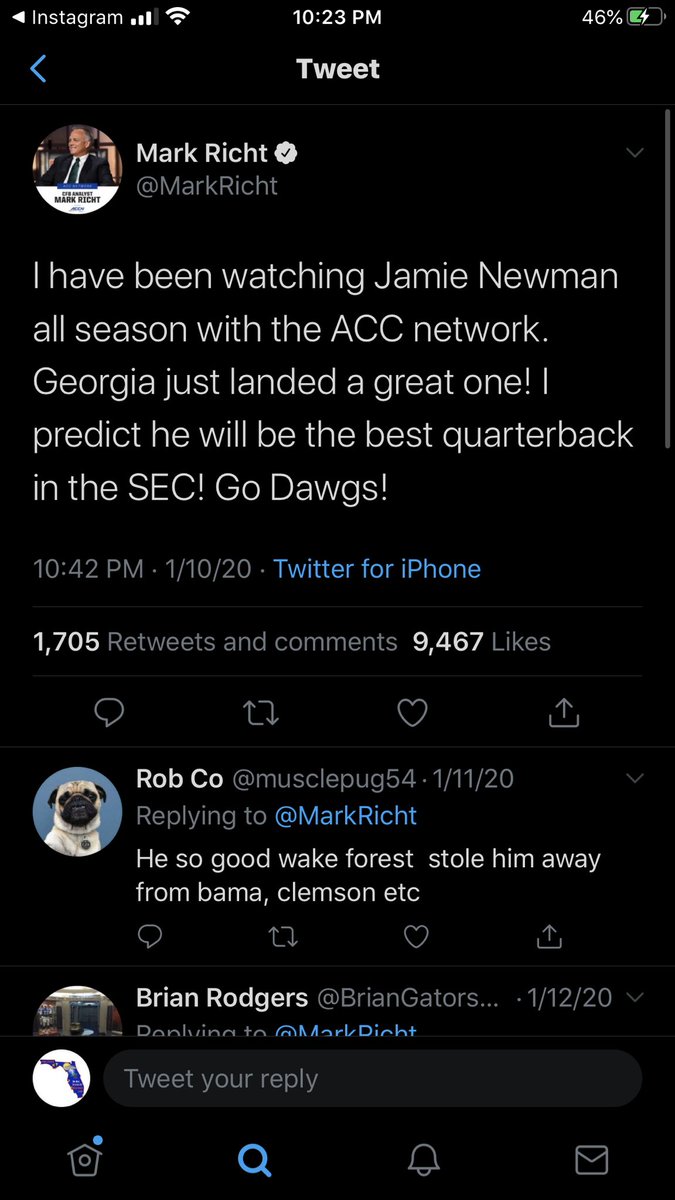 Did Georgia just land a great one, though, Coach? Did they really?Also, it’s kinda hard for him to be the best QB in the SEC if he never even takes a snap.  https://twitter.com/MarkRicht/status/1215841499818135552