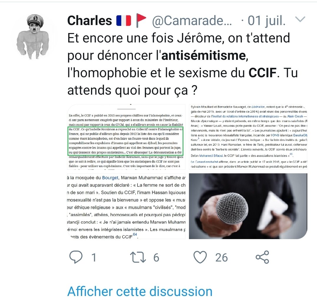 Tanguy Lacroix aka Camarade Charles répète sans cesse ce mensonge qui vaut à l'ancien chef de la Dilcrah sa condamnation.Un comble pour le chef des Charles qui s'illustre par son antisémitisme, bien réel, lui, et ses nombreuses insultes à la mémoire des victimes de la Shoah.