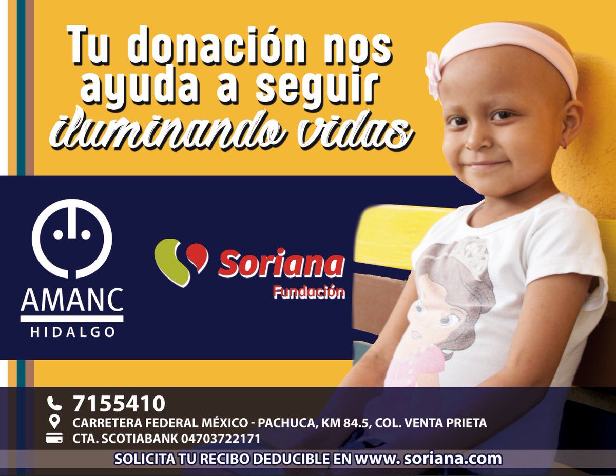 Recuerda que durante el mes de Septiembre puedes apoyar a los pequeños con Cáncer a través de la “Campaña de aportación” de Organización Soriana  y ayudar a que continúen con sus tratamientos médicos.

#AyudaQueLlega