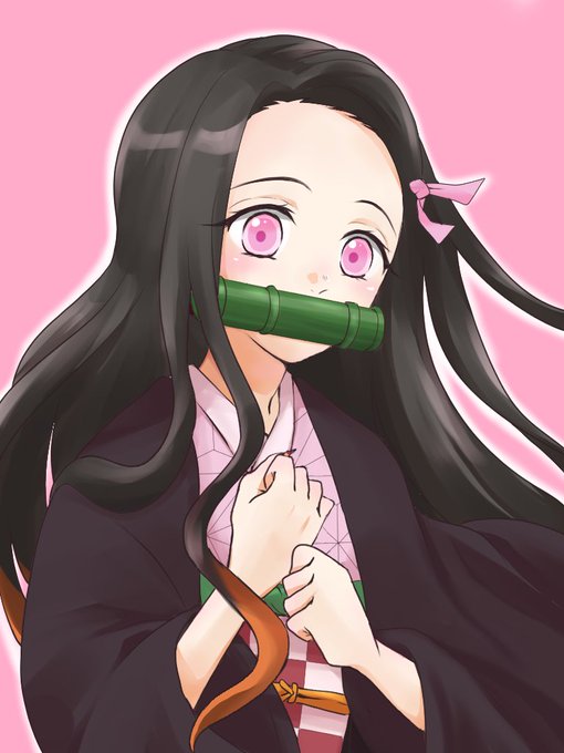 ぽてさんがTwitterに投稿した竈門禰豆子(鬼滅の刃)のイラスト。