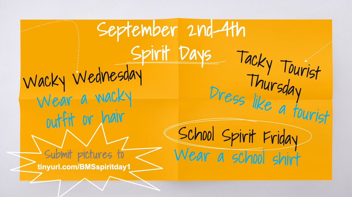 BMSBulldogs's tweet photo. Tacky Tourist Thursday is tomorrow!!!! Don’t miss out  #onebriarhill https://t.co/Wjovt7EKwj