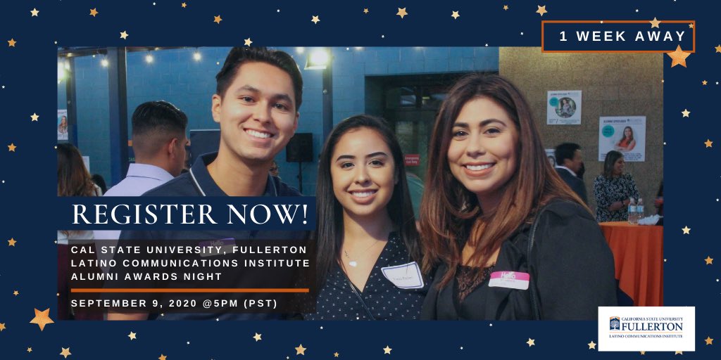 CSUF_LCI's tweet photo. We are ONE week away from our 2nd Annual LCI Alumni Awards Night.
It will be a memorable night! Join us for an opportunity drawing, some great speakers and more surprises!
Register before 9/8. Link to register: https://t.co/lhRy8SMT5T
#LCIAWARDS #CSUFALUMNI https://t.co/k1KySqpv23