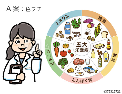 清野７０５ 漫画とイラスト Pa Twitter 五大栄養素のイラストも販売開始しました 色々バリエーションあります 円の表はデザインが2種類あるんですが どちらがお好みですか 良かったらご意見伺いたいです 五大栄養素シリーズ素材はこちら T Co