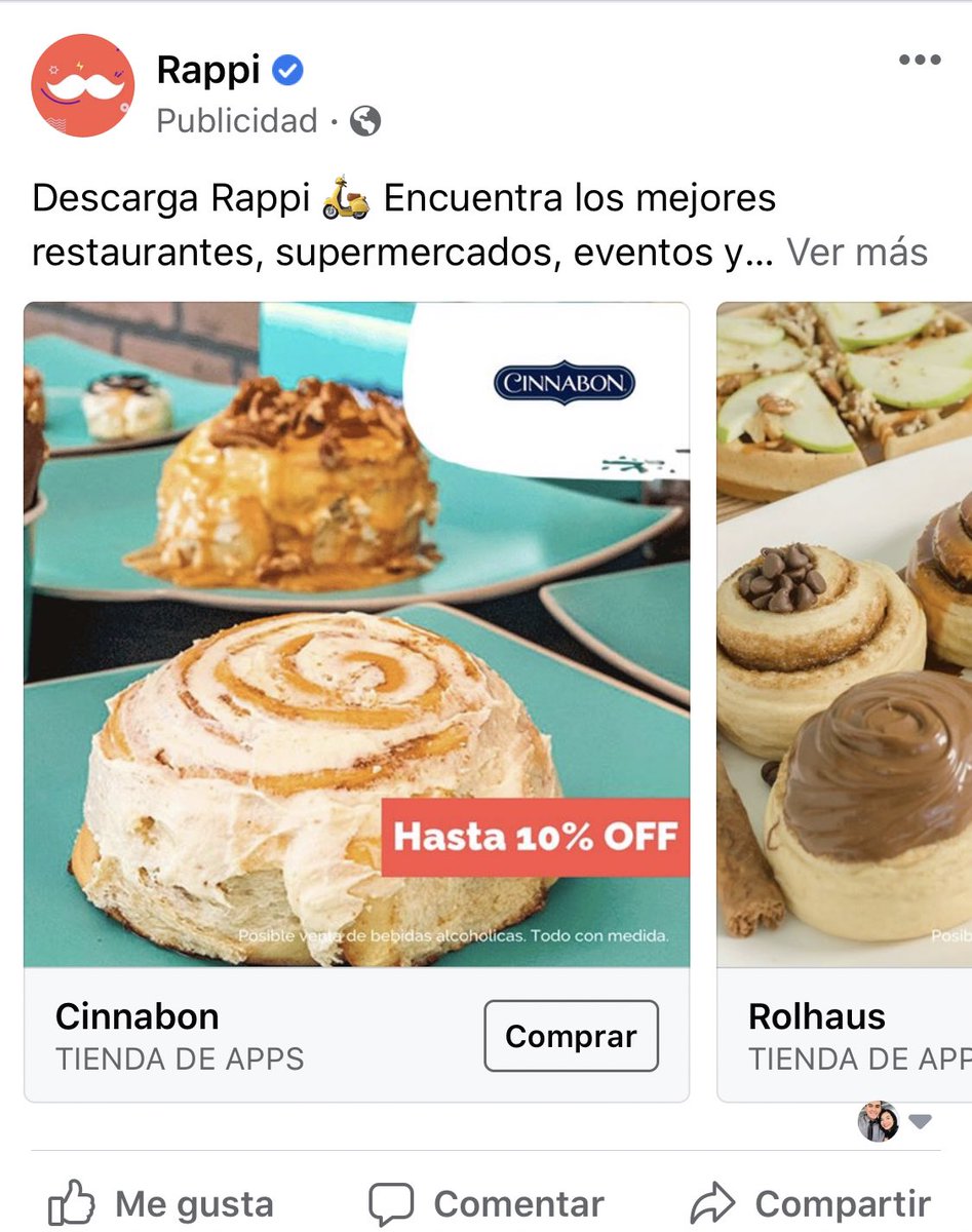 alexismofu's tweet photo. Odio que Rappi me esté anunciando a Cinnabon y al abrirlo no esté disponible en mi área 😫💔 #whygod #fattime https://t.co/RZCkxn42YI