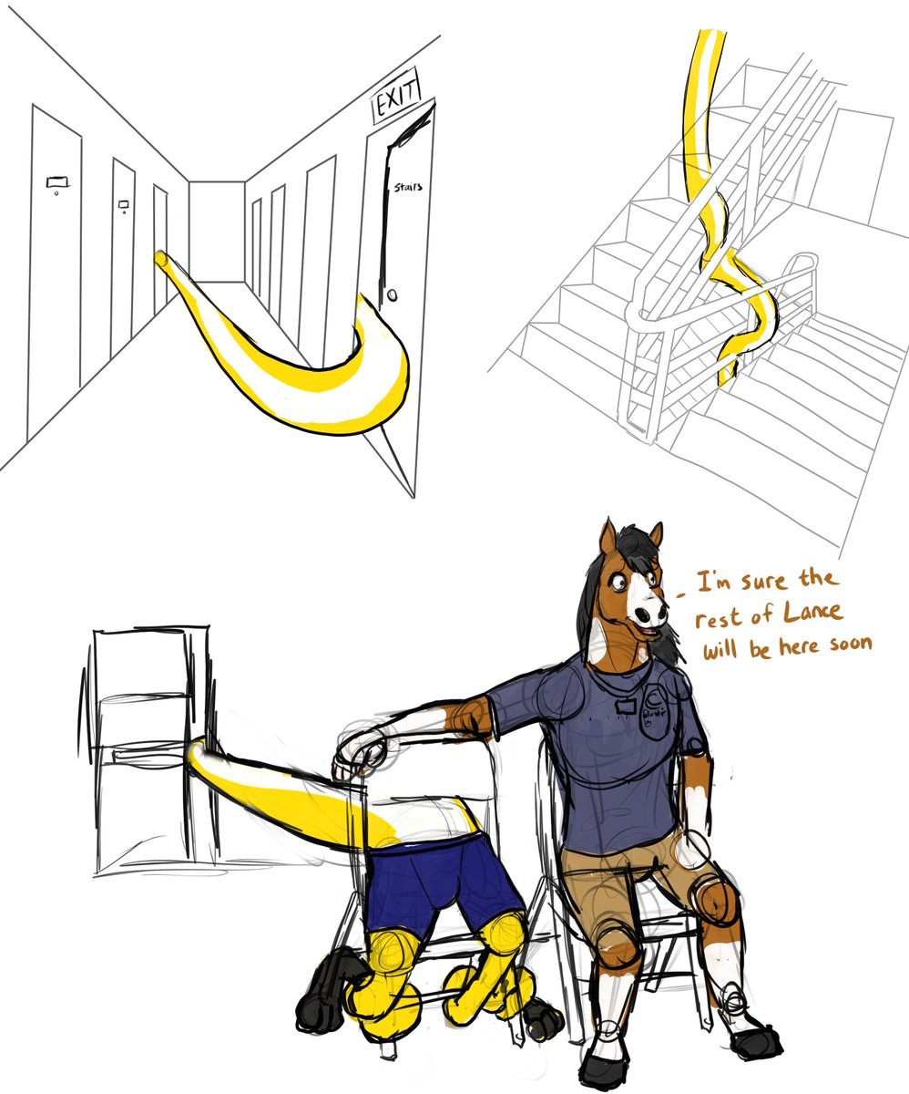 issuba_'s tweet photo. Another #Stretchtember sketch.
I didn't want to be late. So I just brought (part of) Lance with me. https://t.co/XAdyRGMuvc