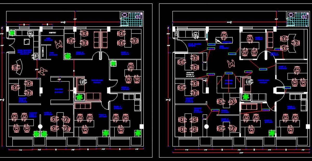  auf Twitter: „#Autocad #working #drawing of an #office  layout Plan designed on Ground Floor in 40'x35'area with 2 layout options.  #workingdrawing #cad #caddesign #caddrawing #freecaddrawing #planndesign  /Ick0K1HrM1 https://t ...