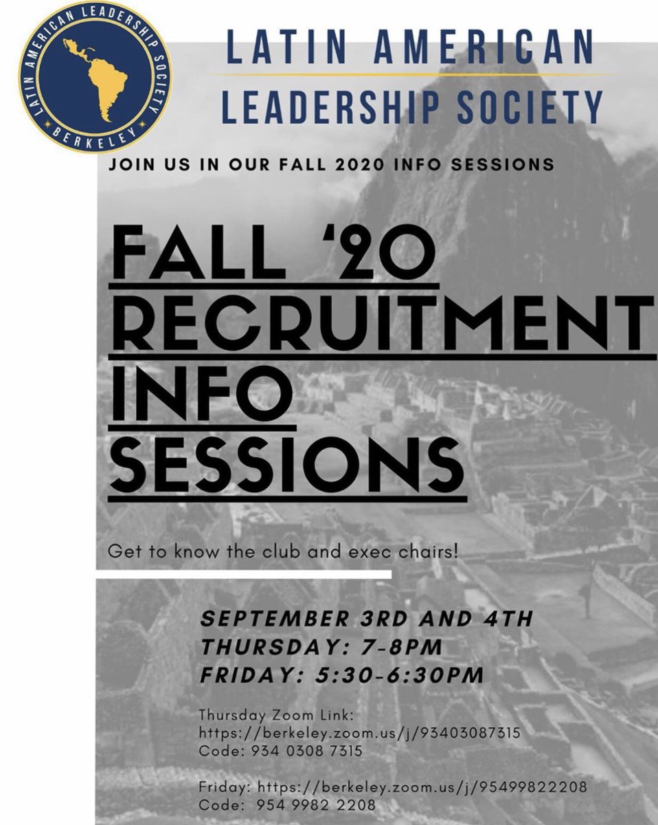 llsberkeley's tweet photo. Join one of our info sessions Thursday September 3rd or Friday the 4th! Come meet the exec team, Learn more about LLS, our committees, our community, and the work we do! We will also be answering any questions you may have about the organization! Hope to see you all there!💙🌎 https://t.co/HCAA7gb3J2