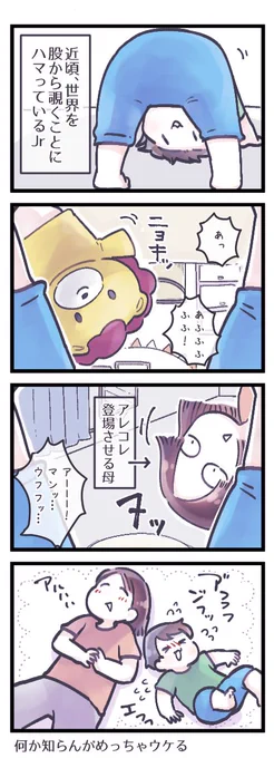わたしも幼いころ、股の間から覗くのが好きだったな～と思い出しました(笑)上下逆さまなだけでいつもと違う感じがして… 