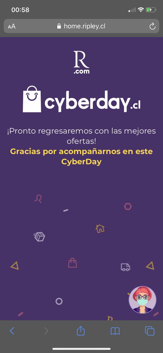 barbietabilo's tweet photo. @RipleyChile ayuda, horas esperando para comprar y poder acceder a la bolsa para finalizar la compra, para que me mande a esperar y después me dice gracias y que ya todo terminó https://t.co/RBFwBlOzdz