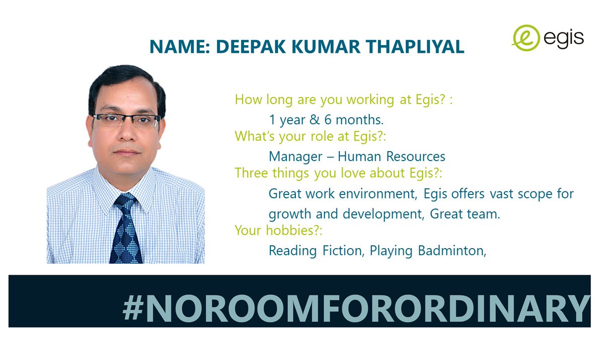 EgisIndia's tweet photo. #NoRoomForOrdinary
At @egis, we are #driven by a commitment to address #ecological, #climate, #economic, #digital and #societal challenges.
Presenting Deepak Thapliyal from #India, who lives by our #values.
@EgisindiaMd @nainanimk @Probasibangali @tilaktilak https://t.co/DC9YseqQ3f