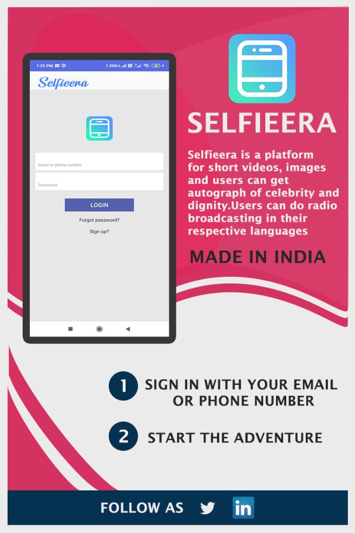 I am sure that once you use this #MadeInIndia app #selfieera you will just love it...please install it and increase confidence of owner @KumariLavnya and her team...your little support will make them confident. #HappyGaneshChaturthi #GaneshaChaturthi2020 #SaturdayVibes