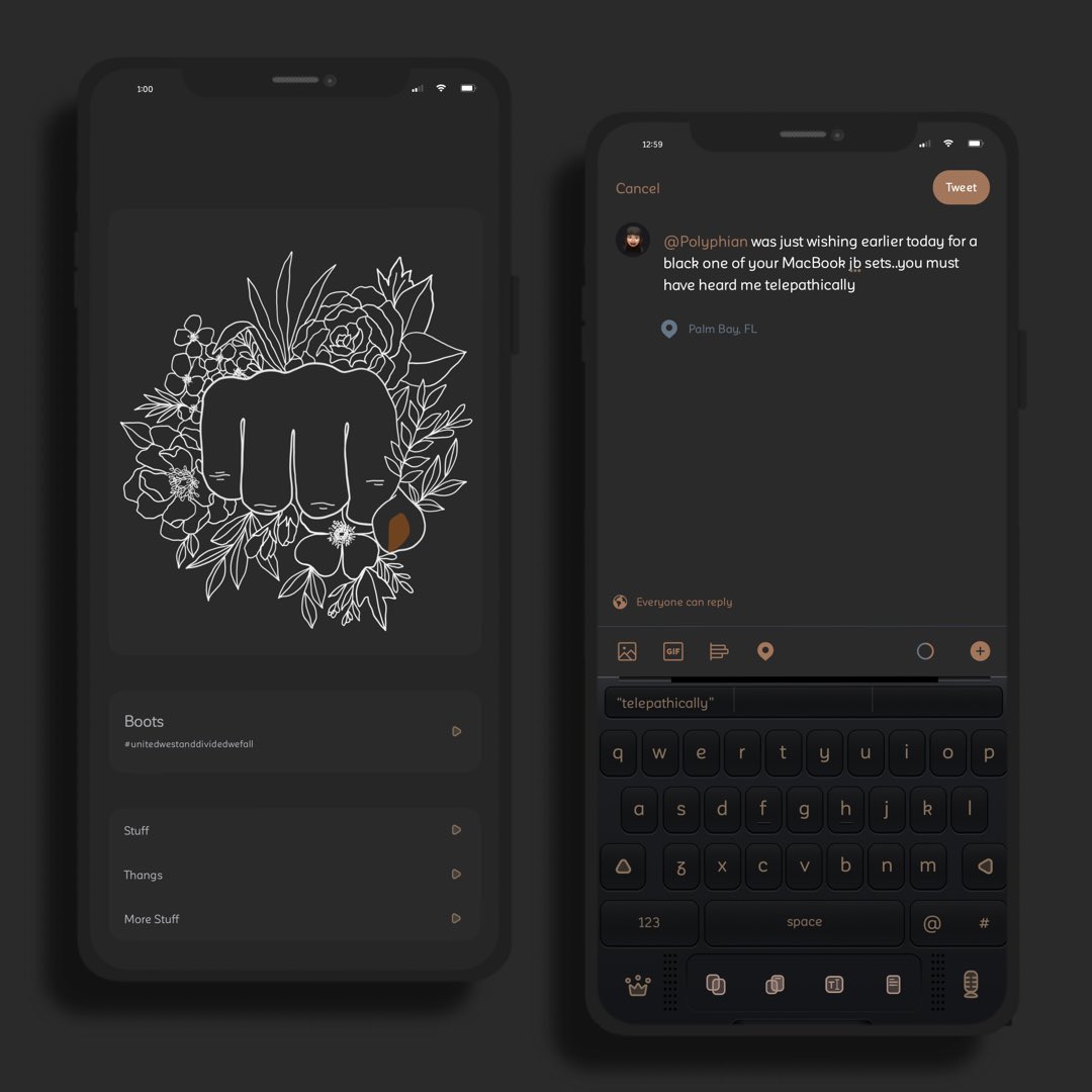 boots6972's tweet photo. @Polyphian was just wishing earlier today for a black one of your MacBook jb sets..you must have heard me telepathically
#freebird @Revulate
#kaleidoscope @SparkDev_
#dockx @udevs9
#revaui @alolastmoment
#shuffle @CreatureSurvive https://t.co/NB0GKPMCLl