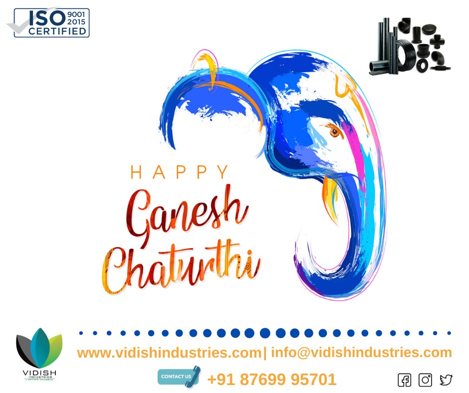 May Lord Ganesha destroy all your worries, sorrows and tensions and fill your life with love and happiness. Happy Ganesh Chaturthi!
..
Vidish Industries.
#happyganeshchaturthi