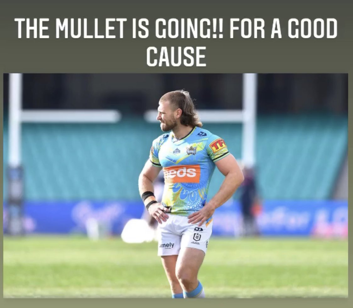 NewyBeachBum's tweet photo. NOOOOOOOOOOOOOOOO! #Crisis #Mullet #SadDay #GoodCauseThough #NRL #NRLTitansRaiders https://t.co/OlxkMV5Xba