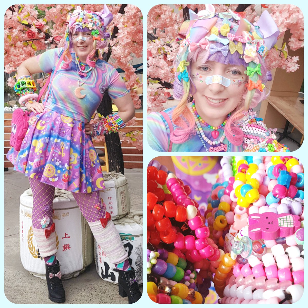 LycheeLyrica's tweet photo. ☆SPARKLE TIME!☆
Dressed up to go to a cat cafe and then lunch with #lolitafashion friendlies!
#decora #sweetlolita #kandi #kawaii #pastelpixie https://t.co/LtCpBhGqKL