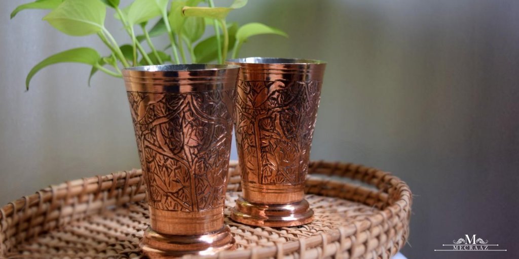 mecraaz's tweet photo. What better than a historical value to add to your tables? Our Copperware are a proof of the artisan’s ability to combine form and function hammered to perfection using the age-old knowledge of the copper craft of Kashmir. 
Link - https://t.co/4tg6yejuQs https://t.co/5VBIAKMLmI