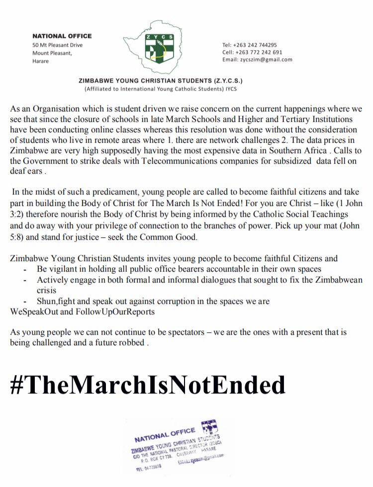As young people we stand with what is right, we stand for the truth and we stand with our shepherds!
#TheMarchIsNotEnded #seejudgeandact #studentsinaction #ycs