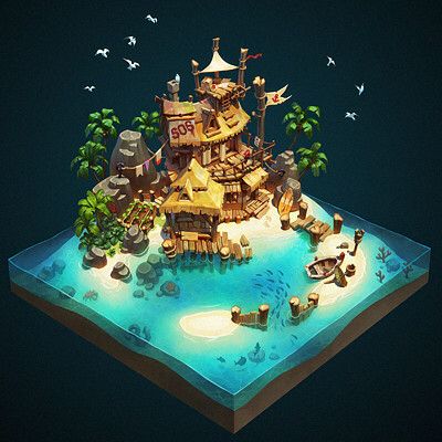 🏖️Barnacle Bay, inspired by "Stranded", Leonardo Schmidt.

🛠️Built on: <a href="/BuildersRefuge/">Builder's Refuge</a> 

📸Render: <a href="/Vnikus_Builds/">Vnikus Builds</a>