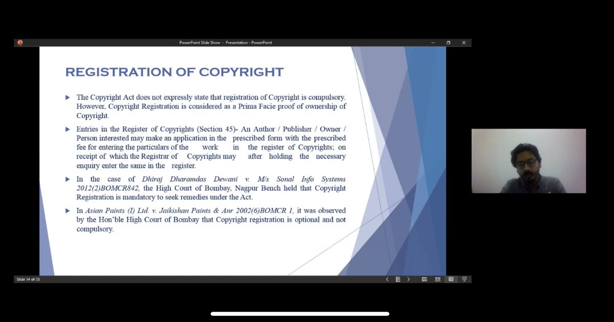 CIPAM_India's tweet photo. CIPAM with @ihubgujarat organized an online #IPR Certificate Course on Copyright Filing Procedure on 21st August, 2020. #LetstalkIP #IPGoesVirtual (1/2) https://t.co/qqh2cwzzk7