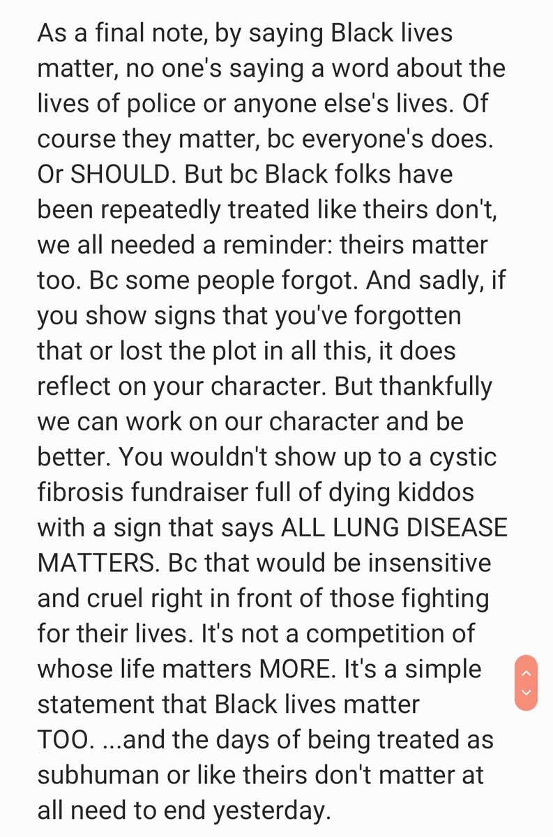 I've seen this post circulate FB recently and ofc some people just don't get it.I was going to make a tweet thread, but am still just too unwell to do so. So here's my reply to someone who wanted to insist police lives matter, they work hard, in danger, and don't deserve this.