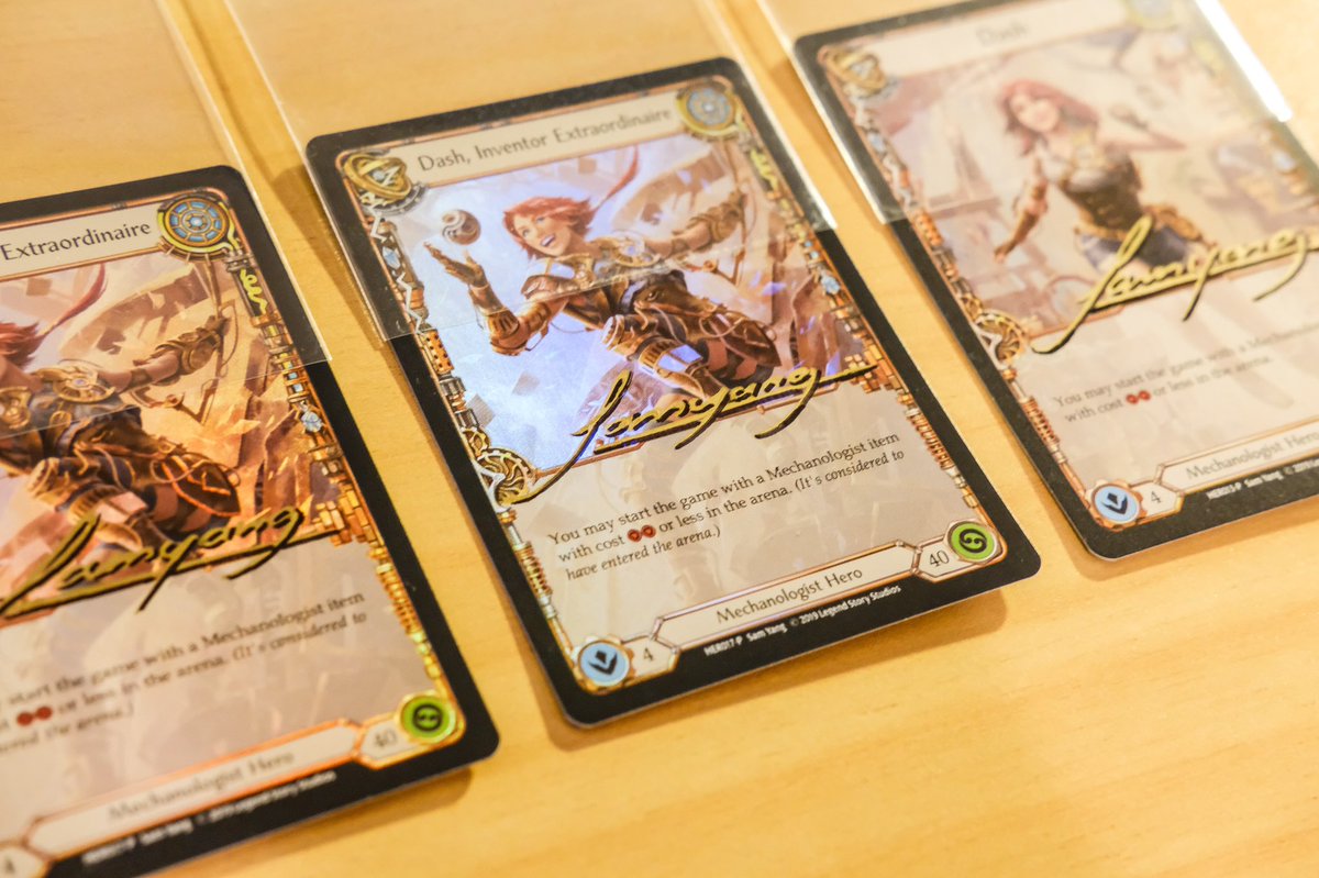 fabtcg spoiler season is upon us! Here's some cards I signed through the  mail from the previous set, a first for me :)