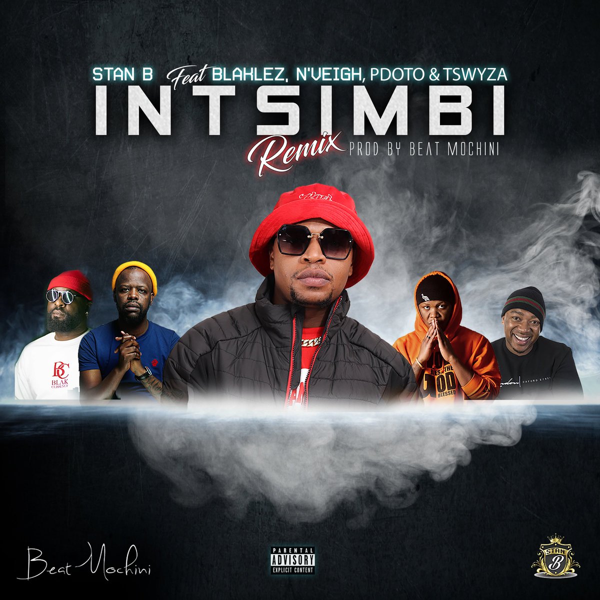 StanB012's tweet photo. The streets have a new anthem 🙌 #IntsimbiRemix #StanB ft. @Blaklez, @Nveigh, @PdotO_SA, @tswyza_wyza (prod by @beatmochini) link : https://t.co/HseZzt4ogl https://t.co/4c77n2H64z