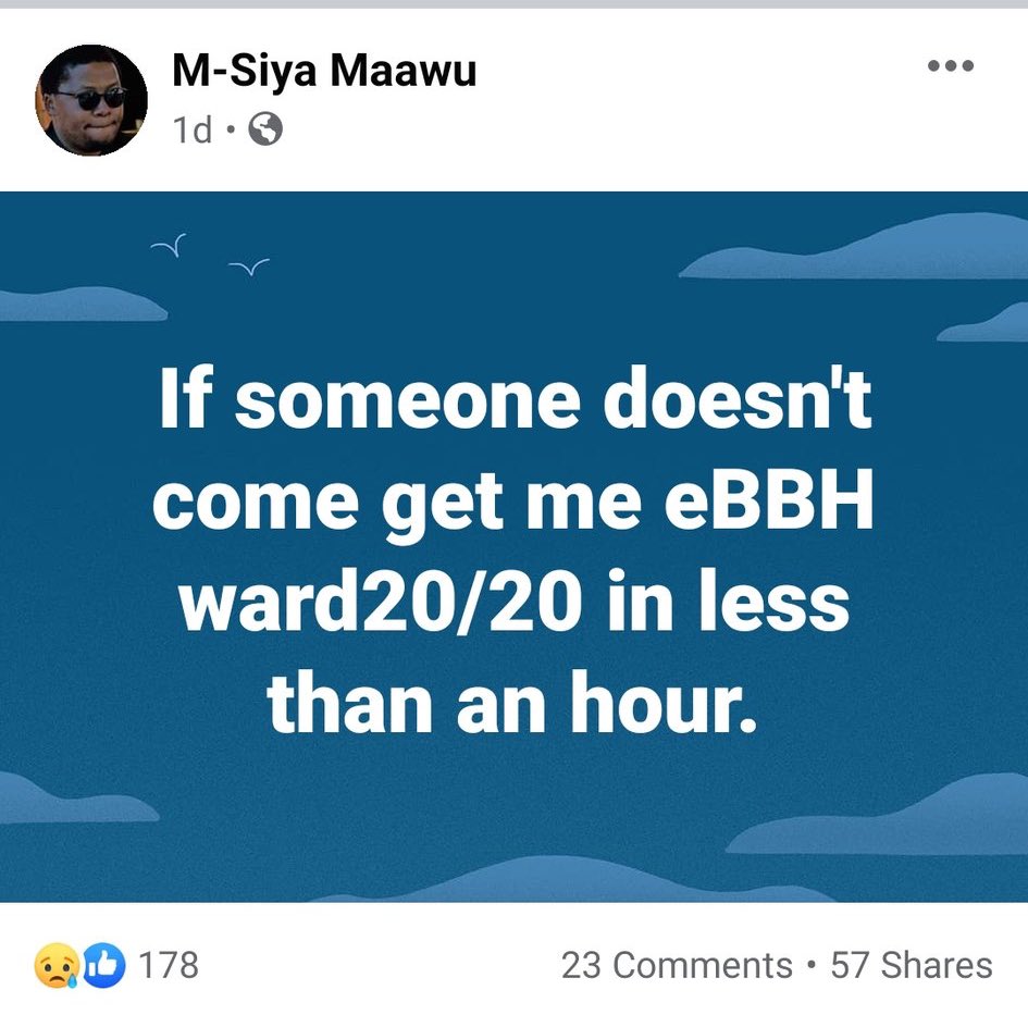 This gospel artist M Siya died yesterday in boksburg hospital.