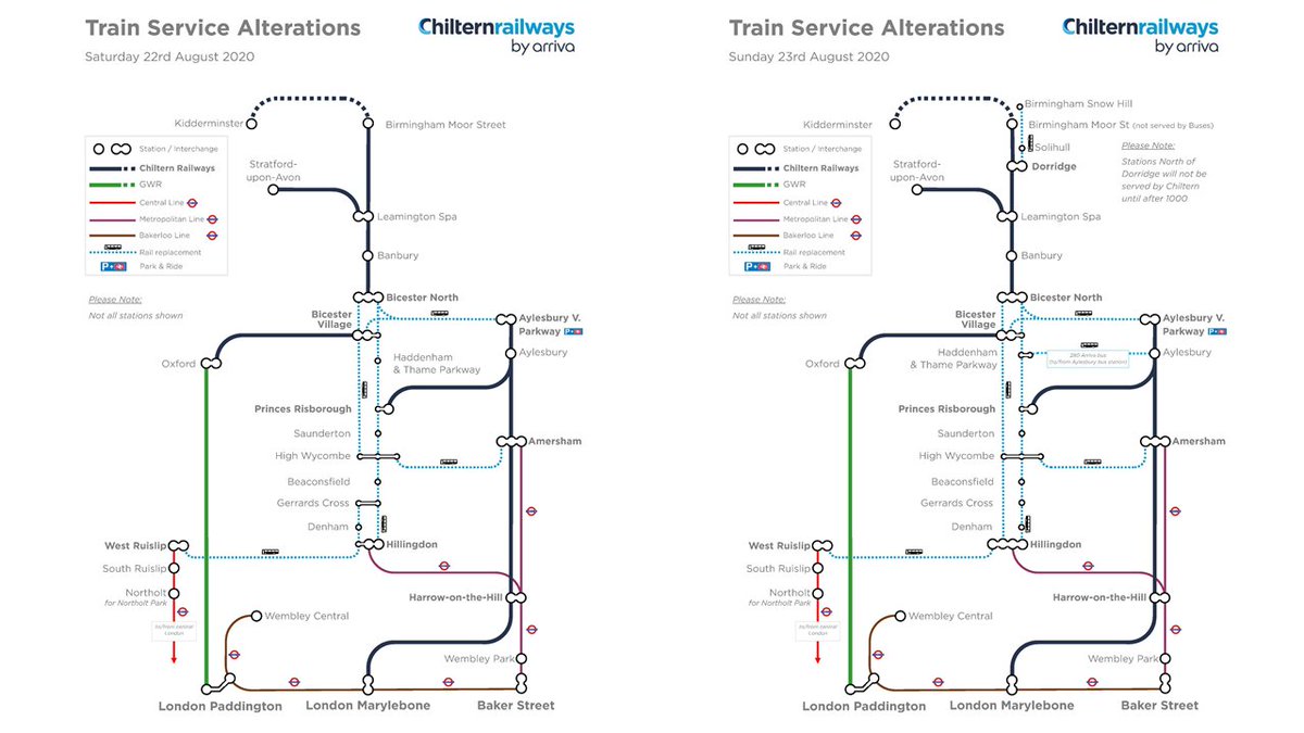 Chiltern Railways Due To Engineering Works The Lines Between Wembleystadium Bicester Will Be Closed Today Tomorrow There Ll Be No Through Trains Between Marylebone Gerrardscross Beaconsfield