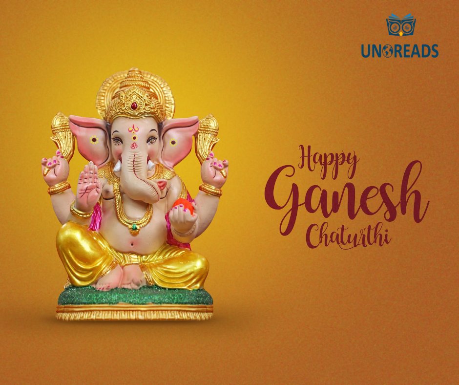 Unoreads_India's tweet photo. This Ganesh Chaturthi, may Lord Ganesha shower you with his choicest blessings. Ganpati Bappa Morya!

#HappyGaneshChaturthi #GaneshChaturthii https://t.co/6GWCtSiIWj