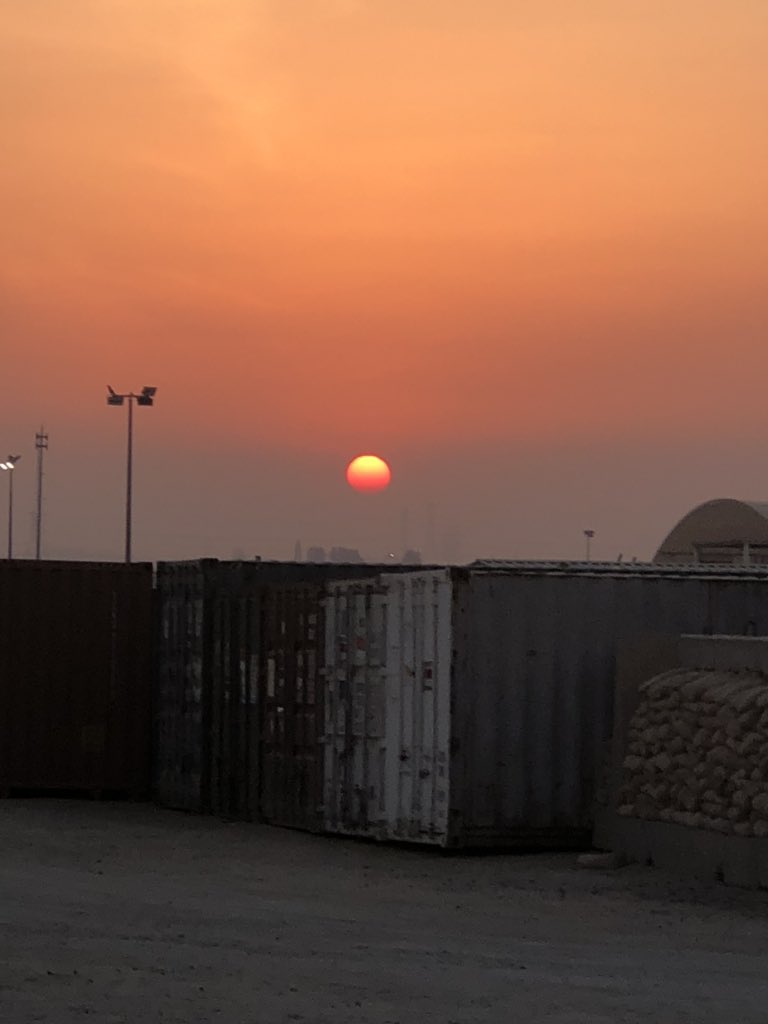 m_nicot's tweet photo. What I like about this place? there’s so much sand in the air that sunsets and sunrise make the sun always look red-orange https://t.co/SttlevpN26