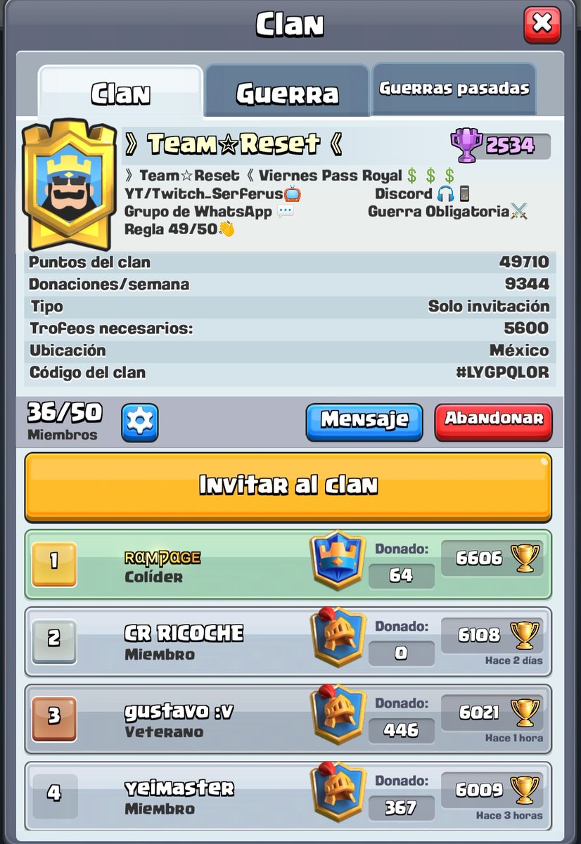 Los que se quieran unir son bienvenidos ❤️
link.clashroyale.com/invite/clan/es…