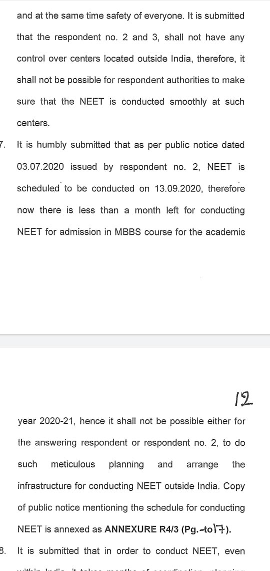 Vivekpandey21's tweet photo. Dont worry about it ,It was Different Case seeking Test centers outside india in gulf countries.For that MCI filed affidavit
Because case still not dismissed Dairy no.13626/2020
Few people want to miss lead you don't believe.
#Webelievein_swamyji 
#INDIAunitedtoPostponeJEE_NEET https://t.co/g0z3feEILQ