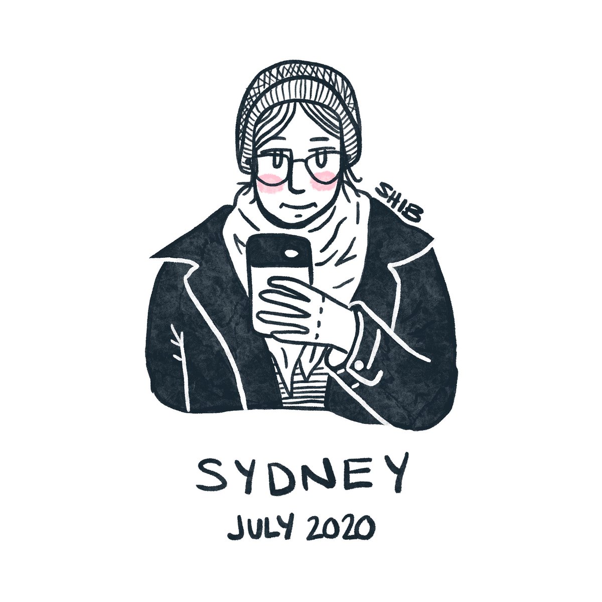 Look! I did another self portrait today! This one is from a selfie taken last month when I actually left the house. 😗