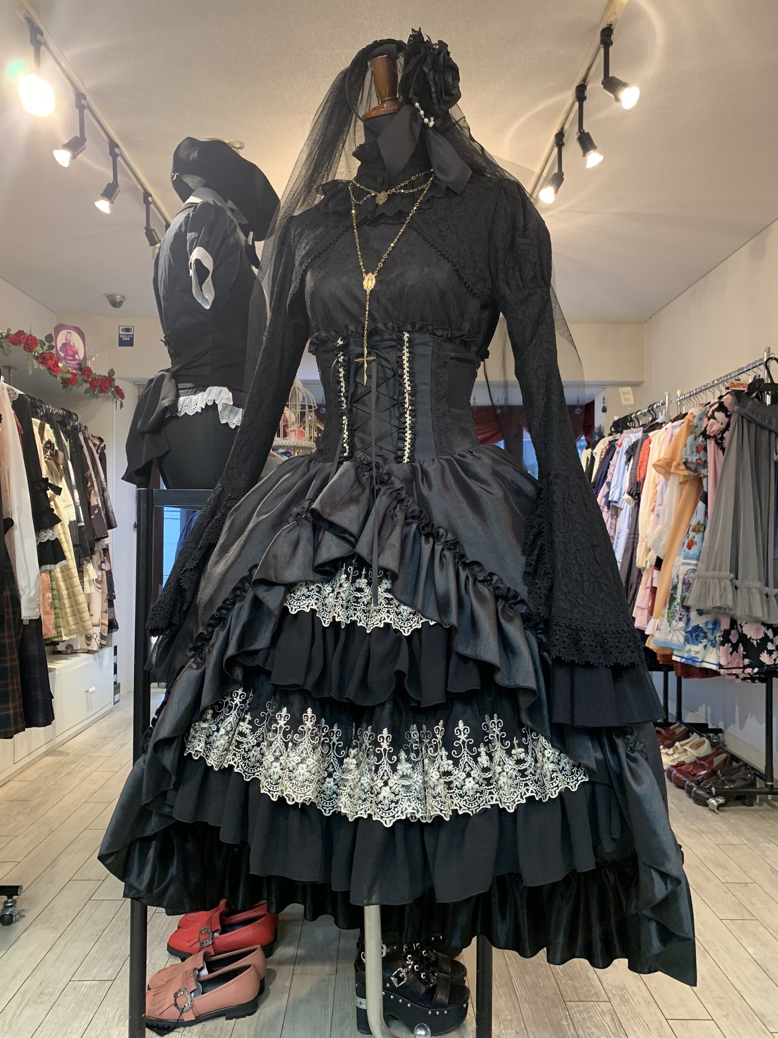 heavenゴスロリィタコルセットデザインスカートスカルドクロデザインゴシック heavenゴスロリィタコルセットデザインスカートスカルドクロ