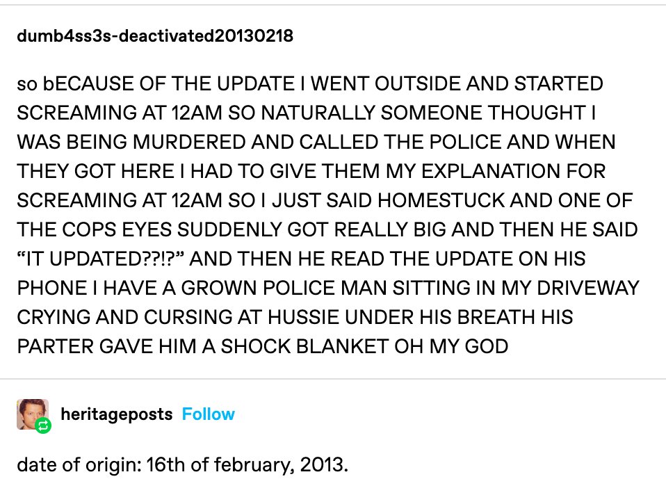 i have to close tumblr ive seen enough. i remember this post. i have to leave