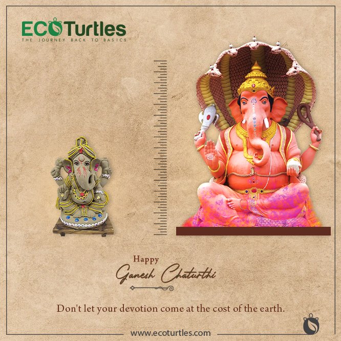 ecoturtleshub's tweet photo. This Ganesh Chaturthi, let's be more conscious of our choices. Let the only thing this celebration spreads be smiles and laughter.
#SustainableBrands #EcoGanesha https://t.co/z3l7NRHlyV