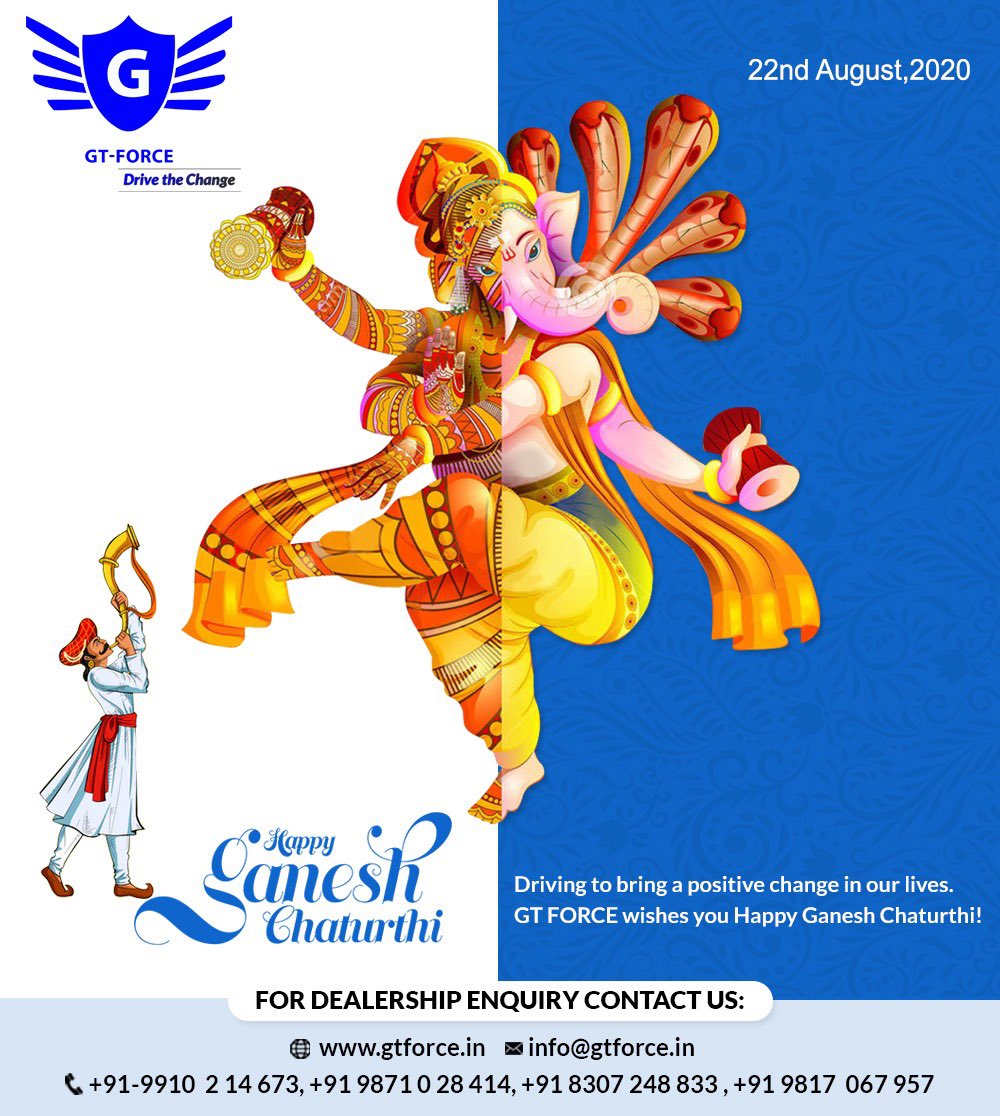 _gtforce_'s tweet photo. GT Force wishes you Happy Ganesh Chaturthi 🌟
#gtforce #deivethechange #bestscooty  #electricscooter #electricscooters #scooters #ridersofinstagram #ridersofindia #electricvehicle #electricvehicles #batteryscooters #scooterlife #scooterlifestyle #scooterist #twowheels #twowheeler https://t.co/fjZvSgVhPs