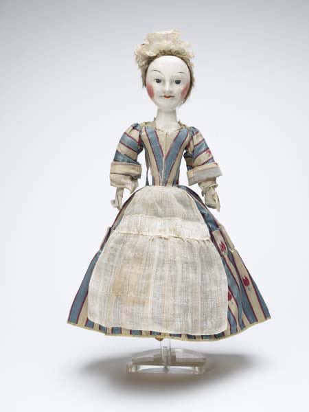 This doll gives me Vivienne Westwood vibes! She’s from 1701-1710 and wears a gown of Indian silk and satin, accessorised with suede mittens and a linen apron.  She lives at the Museum of London and she’s fabulous!