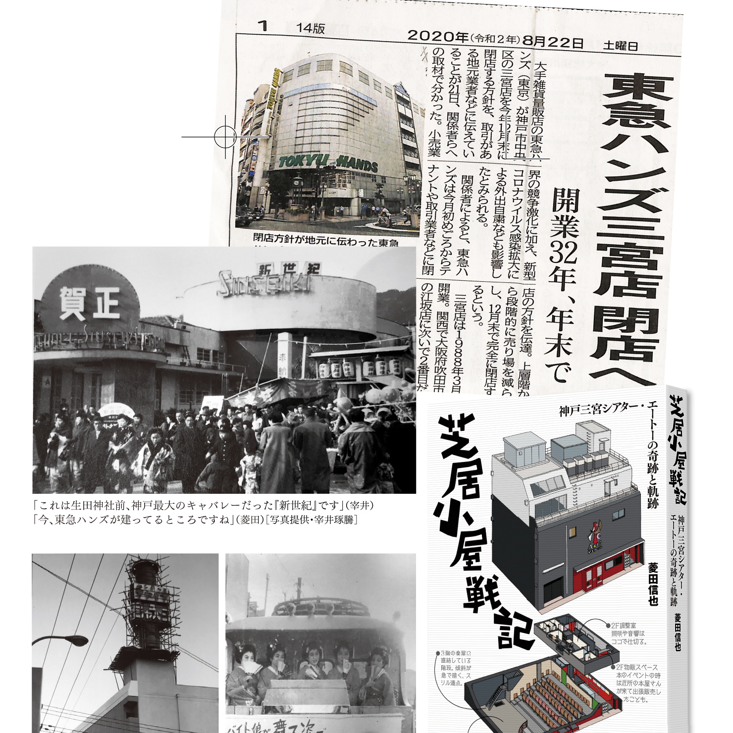 Twitter এ 苦楽堂 本日の神戸新聞１面 今年12月末で 東急ハンズ三宮店閉店へ とのこと 開店は19年 その前は 東急ハンズがある場所には昔は新世紀というキャバレーがあって 天井はドーム型でパカッて開いた P 213 てな神戸現代史ばなしも載っているのが