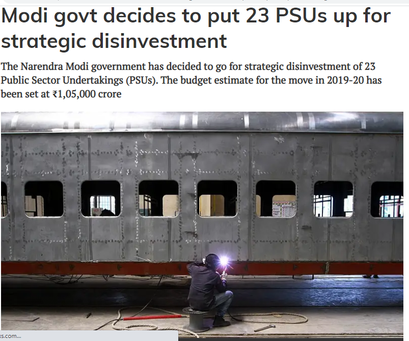idesibanker's tweet photo. 🔴SELL..SELL On....🇮🇳 ON SELL🟤

SOLD STAKE IN PSUs By #PvtLtdSarkar to Corporates⬇️

👉Rail Vikas N. Ltd.-12.12%
👉IRCTC-12.6%
👉RITES-15.38%
👉THDC-74.49%
👉NEEPCO-100%
👉Kamarajar Port Ltd.-66.67%
👉MIDHANI-25%
👉HSCC (India) Ltd.-25%

Many more...
#SaveIDBI 
@narendramodi https://t.co/jirUrjkjPa