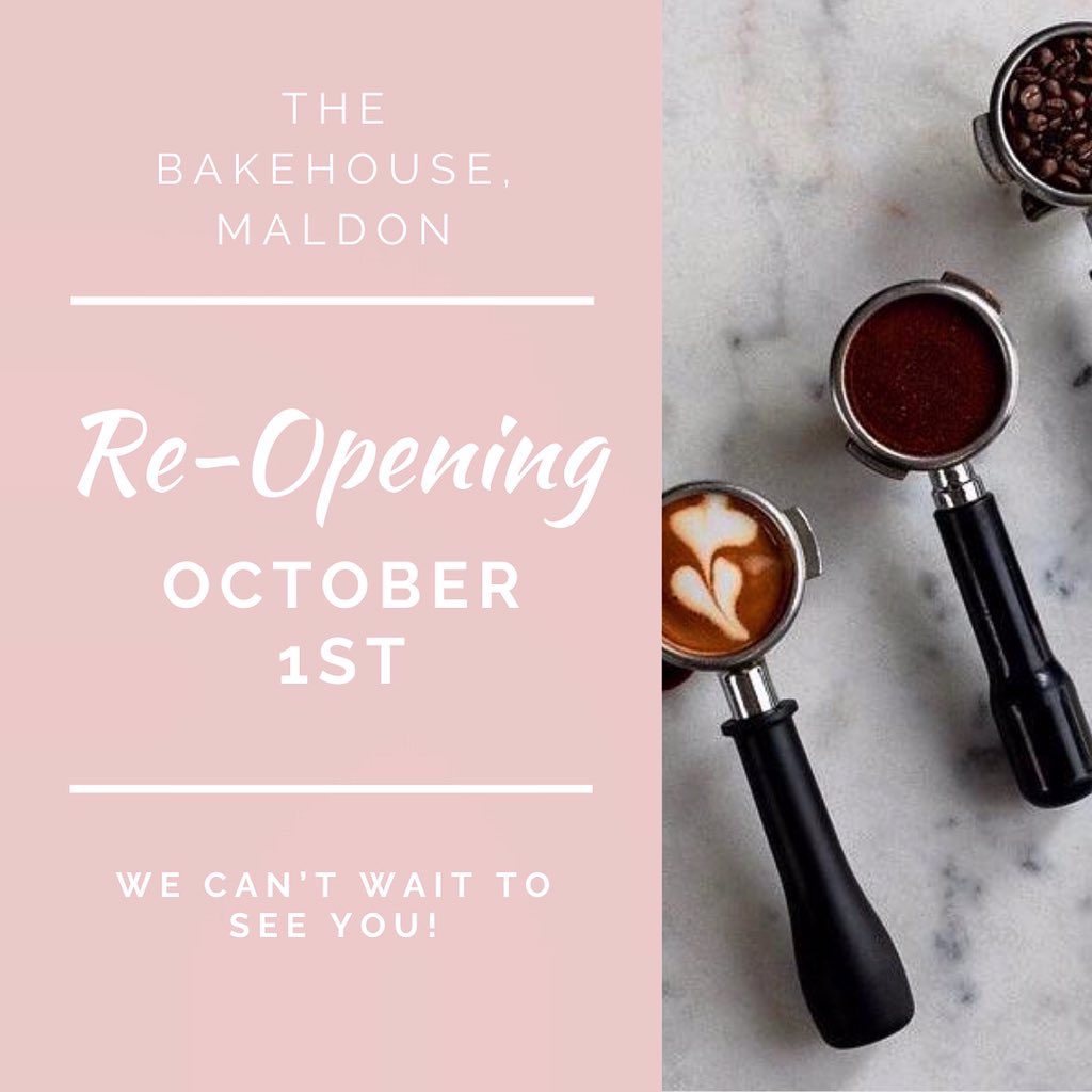 Our Little Sister The BakeHouse, Maldon will be re-opening on October 1st! ☕️

Like or Follow their new Facebook &amp; Instagram to keep up to date with any exciting updates leading up to their re-opening!