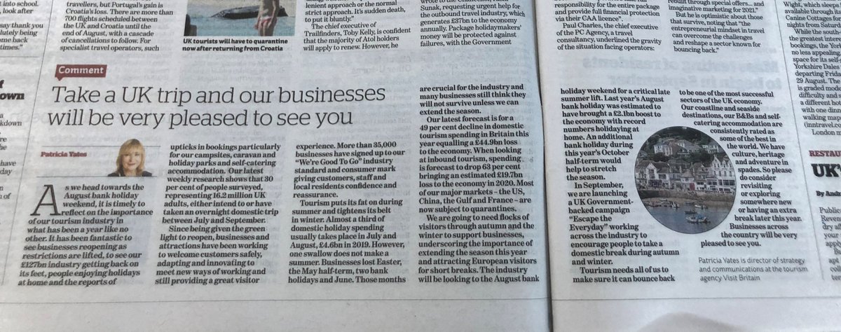 VisitEnglandBiz (@visitenglandbiz) on Twitter photo Great to see the comment piece from <a href="/patriciayatesVB/">patricia yates</a> in <a href="/Independent/">The Independent</a> today. "We are going to need flocks of visitors through autumn and winter to support businesses to be able to trade profitably, underscoring the importance of extending the season." (pages 10-11) #buyapaper Great to see the comment piece from <a href="/patriciayatesVB/">patricia yates</a> in <a href="/Independent/">The Independent</a> today. "We are going to need flocks of visitors through autumn and winter to support businesses to be able to trade profitably, underscoring the importance of extending the season." (pages 10-11) #buyapaper