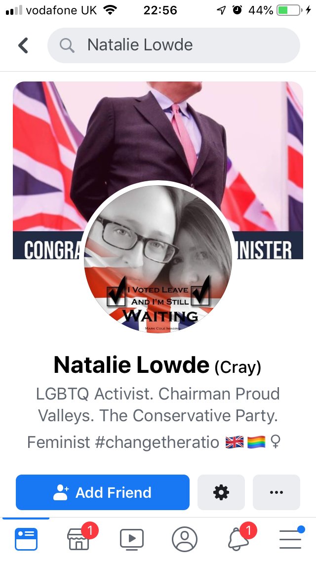 Screenshots from last year of the chair's Facebook page. How can you claim your pride is inclusive when you're a Tory?  All evidence of this was removed once they got called out on the hypocrisy of it